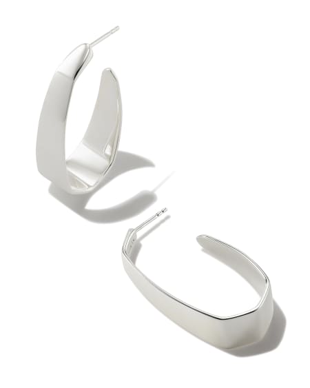 Cadence Large Hoop Earrings in Sterling Silver
