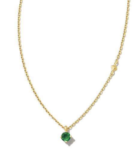 Maisie 18k Gold Vermeil Pendant Necklace in Green Onyx