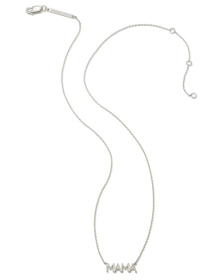 Mama Sterling Silver Sparkle Pendant Necklace in White Topaz