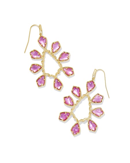 Camry Gold Open Frame Earrings in Azalea Illusion