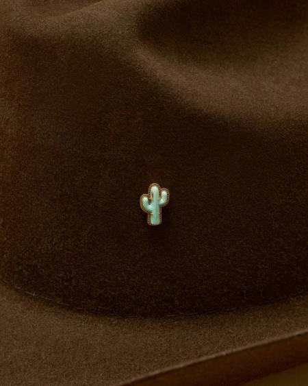 Tiny Cactus Vintage Gold Hat Pin