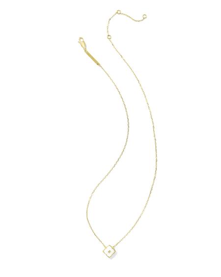 Dira 18k Gold Vermeil Carved Stone Pendant Necklace