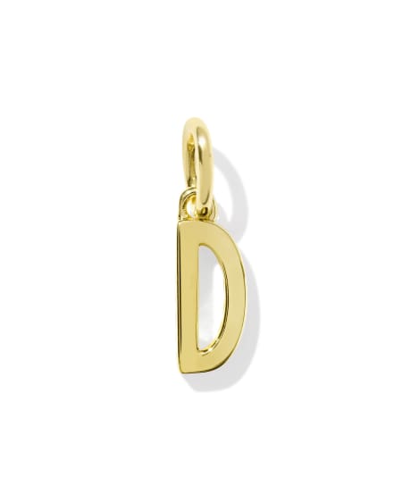 Metal Letter D 18k Gold Vermeil Charm