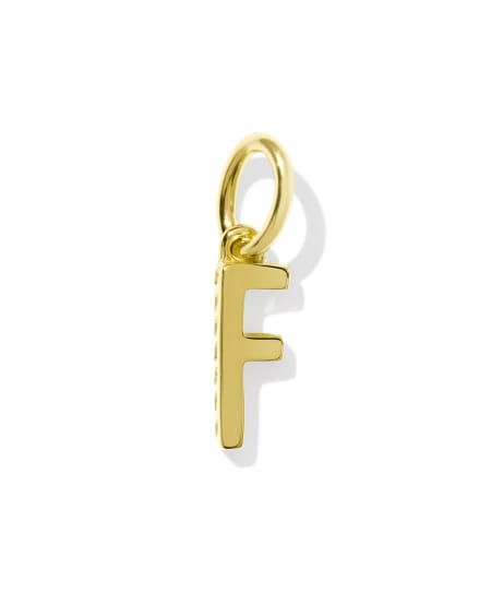 Metal Letter F 18k Gold Vermeil Charm