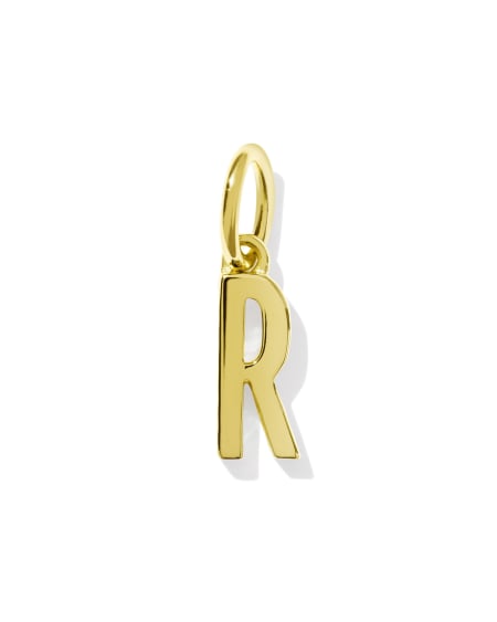 Metal Letter R 18k Gold Vermeil Charm