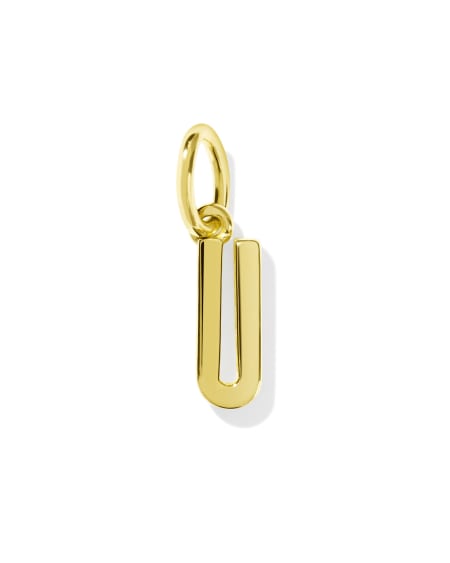 Metal Letter U 18k Gold Vermeil Charm