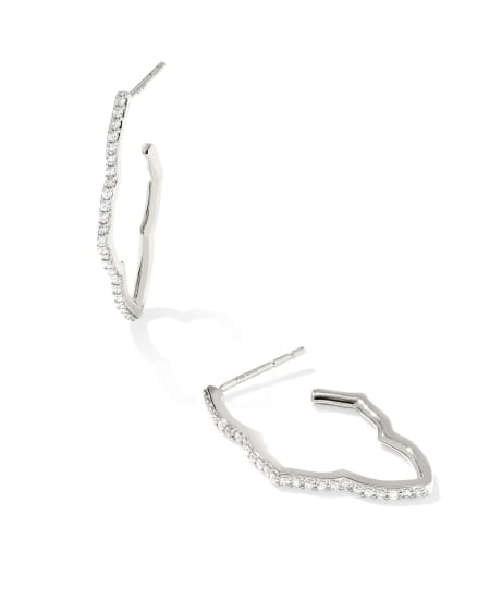 0.24 ct Abbie 14k White Gold Pave Hoop Earrings