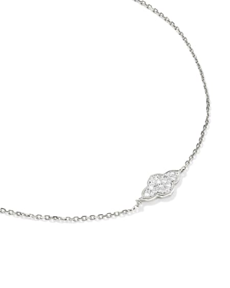 Abbie 14k White Gold Pave Delicate Chain Bracelet