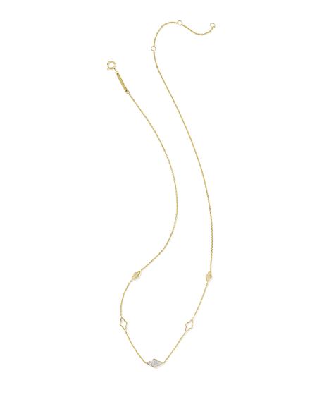 Abbie 14k Yellow Gold Pave Strand Necklace
