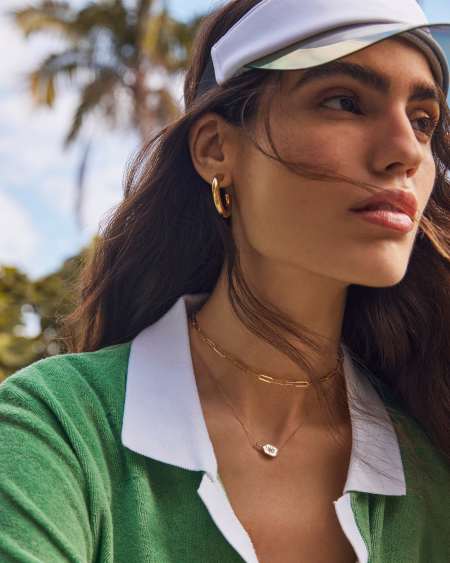 Diamond Accent Pickleball Paddle 14k Yellow Gold Necklace