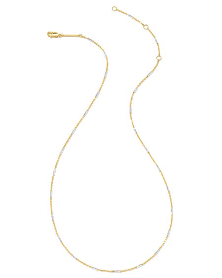 Roll Bar Chain Necklace in Mixed Metal