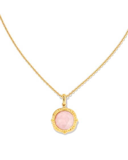 Sage 18k Gold Vermeil Pendant Necklace in Pink Opal