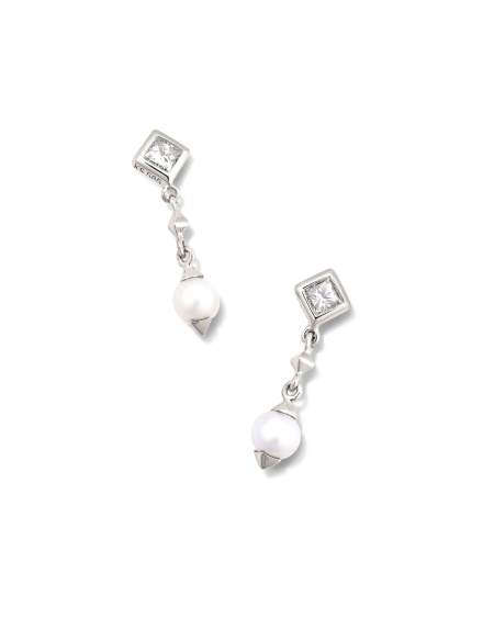 Michelle 14k White Gold Drop Earrings in Freshwater Cultured Pearl