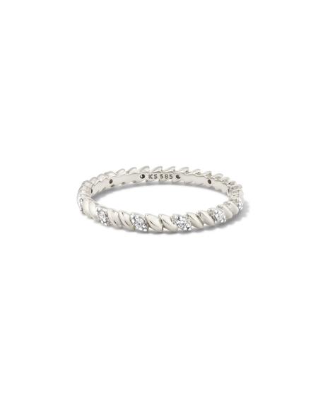 0.11 ct Tyler 14k White Gold Band Ring in White Diamond