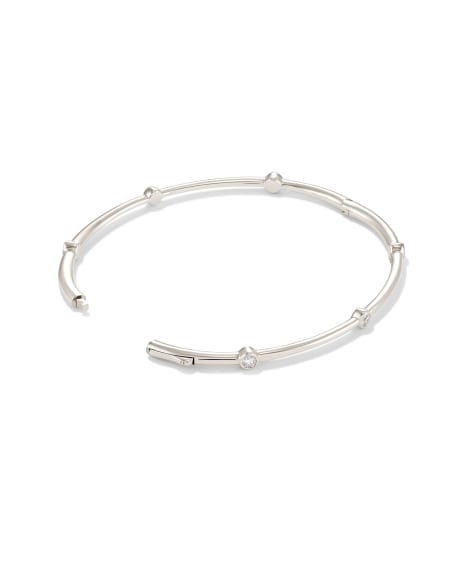 0.36 ct Audrey 14k White Gold Bangle Bracelet in White Diamonds