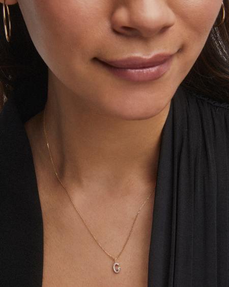 Diamond Letter G Pendant Necklace in 14k Yellow Gold