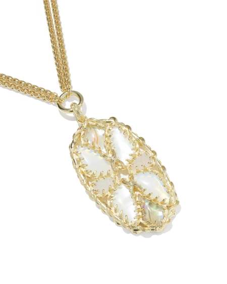 Dolly Parton x Kendra Scott Patchwork Gold Long Pendant Necklace