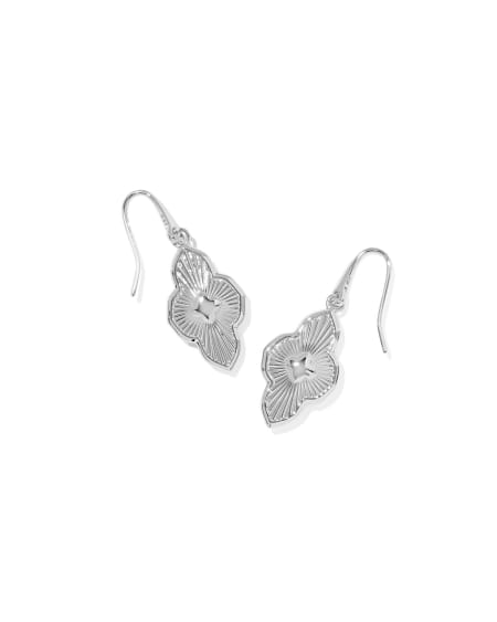Abbie Medallion Silver Small Drop Earrings