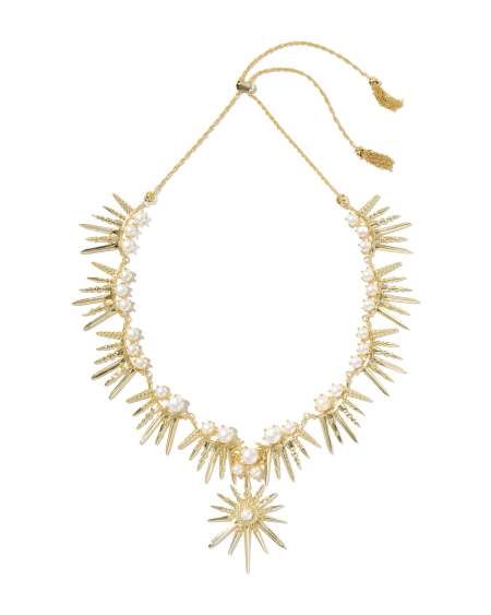 Gabriella Gold Pearl Statement Necklace
