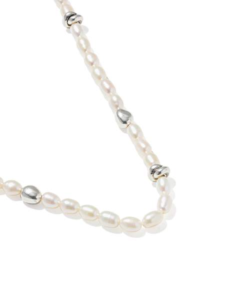 Gabriella Vintage Silver Pearl Strand Necklace