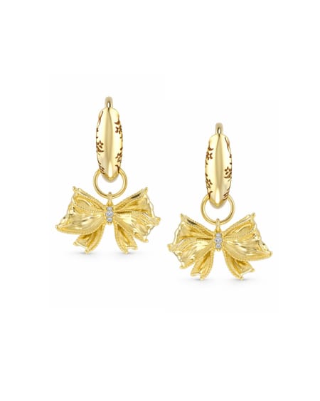 Kendra Scott x LoveShackFancy Bow Gold Convertible Huggie Earrings