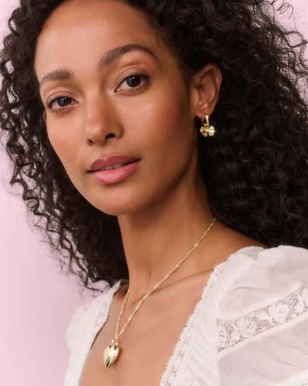 Kendra Scott x LoveShackFancy Bow Gold Convertible Huggie Earrings