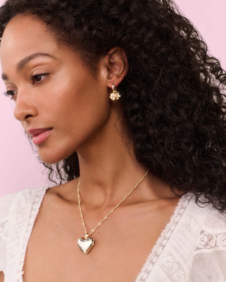 Kendra Scott x LoveShackFancy Bow Gold Convertible Huggie Earrings