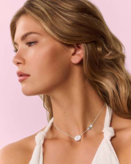 Kendra Scott x LoveShackFancy Bow Silver Elisa Necklace