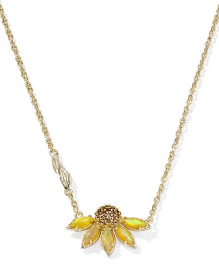 Anya Flower Gold Short Pendant Necklace