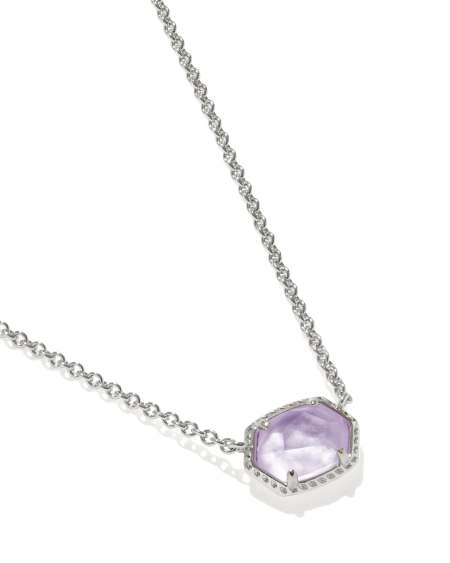 Daphne Silver Frame Short Pendant Necklace