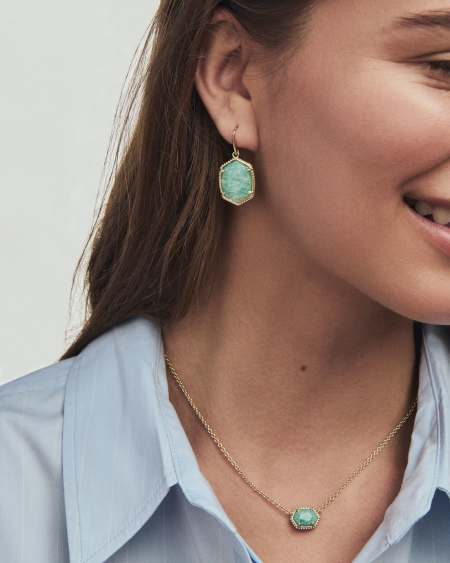 Daphne Gold Frame Drop Earrings