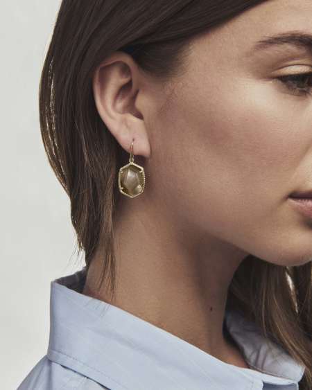 Daphne Gold Frame Drop Earrings