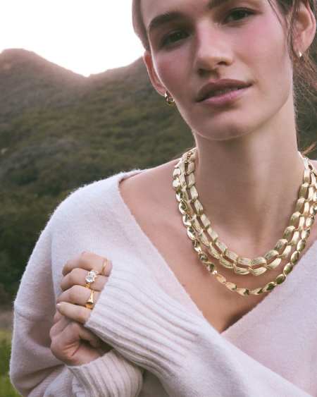 Kira Gold Chain Multi Strand Necklace