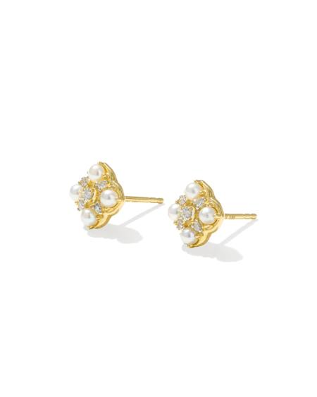 Dira Luxe 14k Yellow Gold Stud Earrings