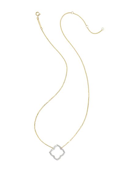 0.31 ct Lab Grown Diamond Dira 14k Yellow Gold Open Frame Short Pendant Necklace