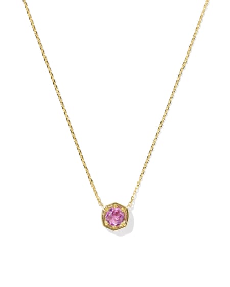 0.36 ct Lab Grown Gemstone Davie 14k Yellow Gold Short Pendant Necklace