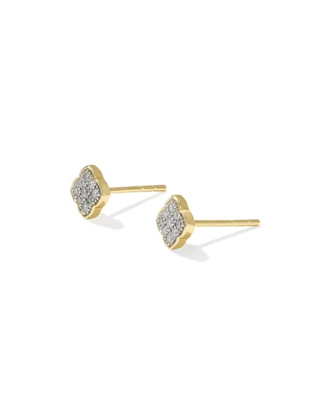 0.10 ct Pave Dira 14k Yellow Gold Stud Earrings