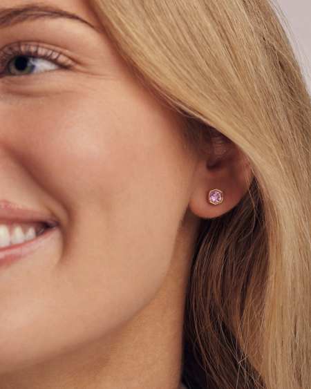 0.36 ct Lab Grown Gemstone Davie 14k Yellow Gold Stud Earrings