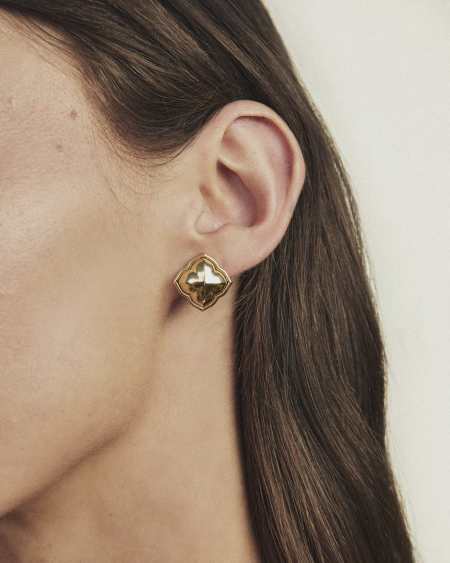 Dira 18k Gold Vermeil Metal Stud Earrings