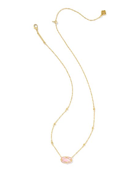 Elisa Lattice Frame Gold Short Pendant Necklace