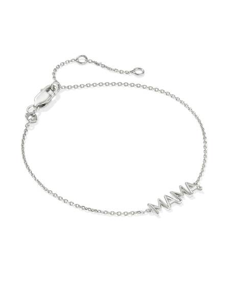 Mama Sparkle Sterling Silver Delicate Chain Bracelet