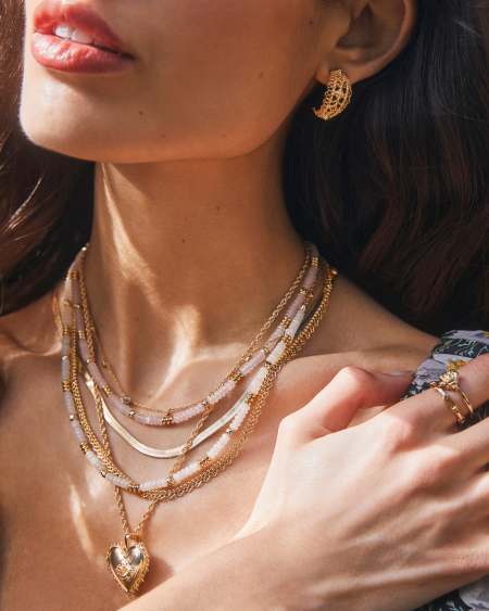 Mallory Rose Gold Multi Strand Necklace