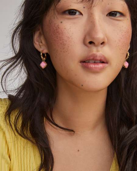 Mallory Rose Gold Huggie Earrings