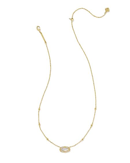 Elisa Lattice Frame Gold Short Pendant Necklace
