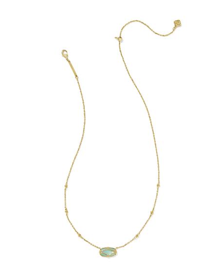 Elisa Lattice Frame Gold Short Pendant Necklace