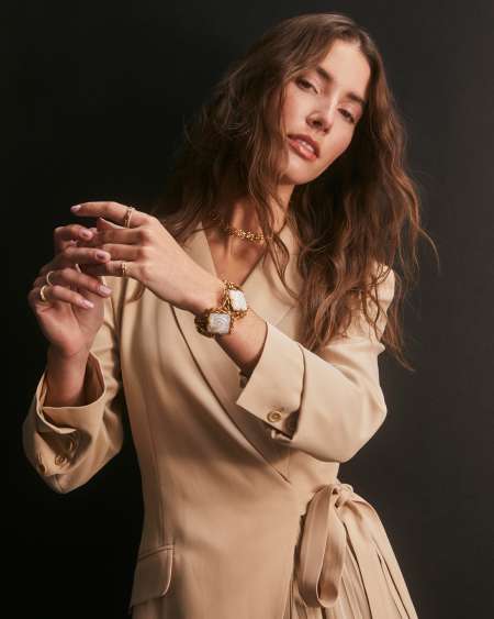 Mallory Rose Vintage Gold Statement Cuff Bracelet