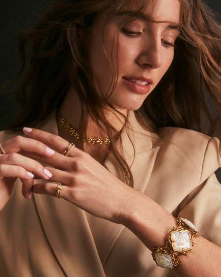 Mallory Rose Vintage Gold Statement Cuff Bracelet