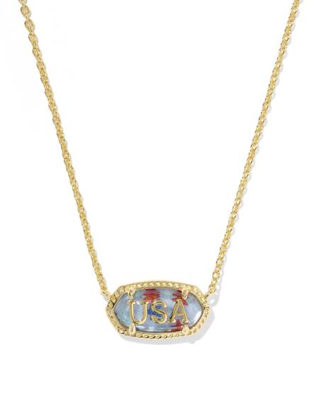 Elisa USA Gold Short Pendant Necklace