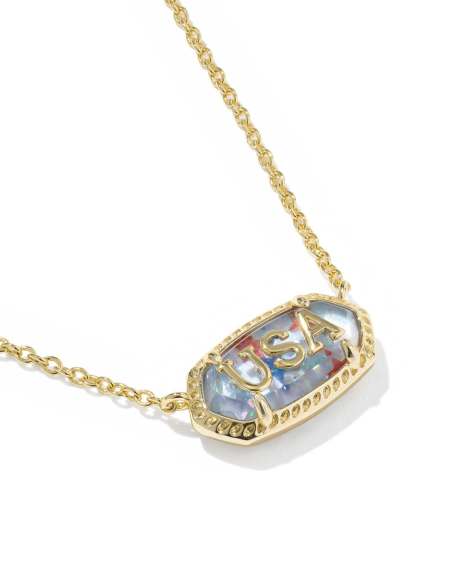 Elisa USA Gold Short Pendant Necklace
