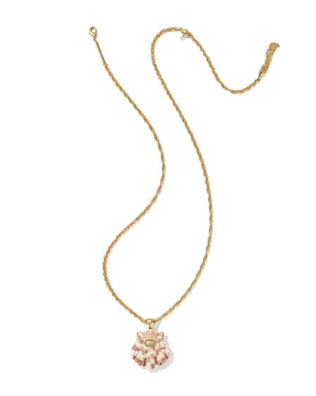 Lucia Shell Vintage Gold Short Pendant Necklace